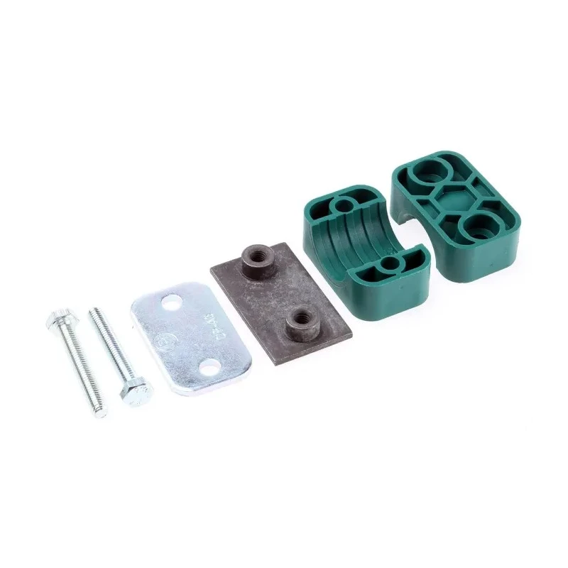 Parker Polypropylene Tube Clamp for 25 mm OD Tube RAP3-325 with Zinc Plated Steel Clamp Screws and Weld Plate