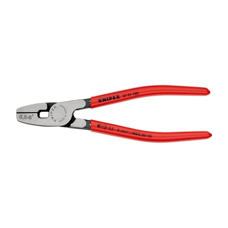 Knipex Crimp Tool for Wire Ferrules 0.5 to 6 mm², 180 mm Length 97 81 180