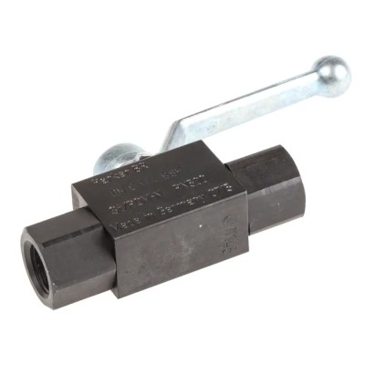 Parker Phosphate Steel Hydraulic Ball Valve Lever Operation 1/4 in Port Size 2 Ports G Thread KH1/4CFX