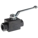 Parker Phosphate Steel Hydraulic Ball Valve Lever Operation, 3/8 in Port Size, 2 Ports, G Thread Standard, Max KH3/8CFX