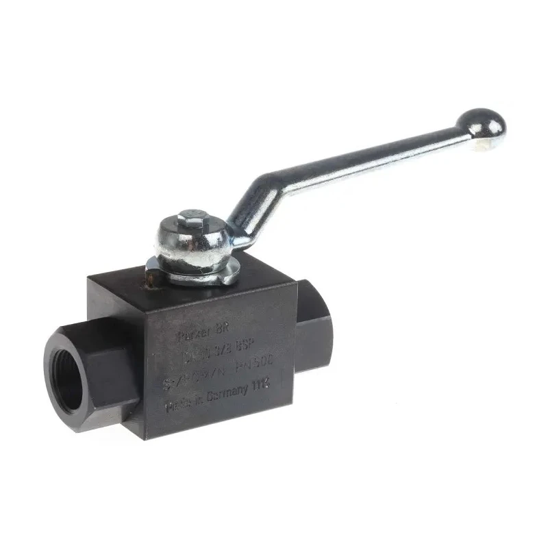 Parker Phosphate Steel Hydraulic Ball Valve Lever Operation, 3/8 in Port Size, 2 Ports, G Thread Standard, Max KH3/8CFX