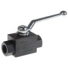 Parker Phosphate Steel Hydraulic Ball Valve Lever Operation, 3/8 in Port Size, 2 Ports, G Thread Standard, Max KH3/8CFX