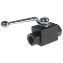 Parker Phosphate Steel Hydraulic Ball Valve Lever Operation, 3/8 in Port Size, 2 Ports, G Thread Standard, Max KH3/8CFX