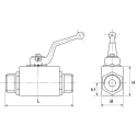 Parker Phosphate Steel Hydraulic Ball Valve Lever Operation, 3/8 in Port Size, 2 Ports, G Thread Standard, Max KH3/8CFX