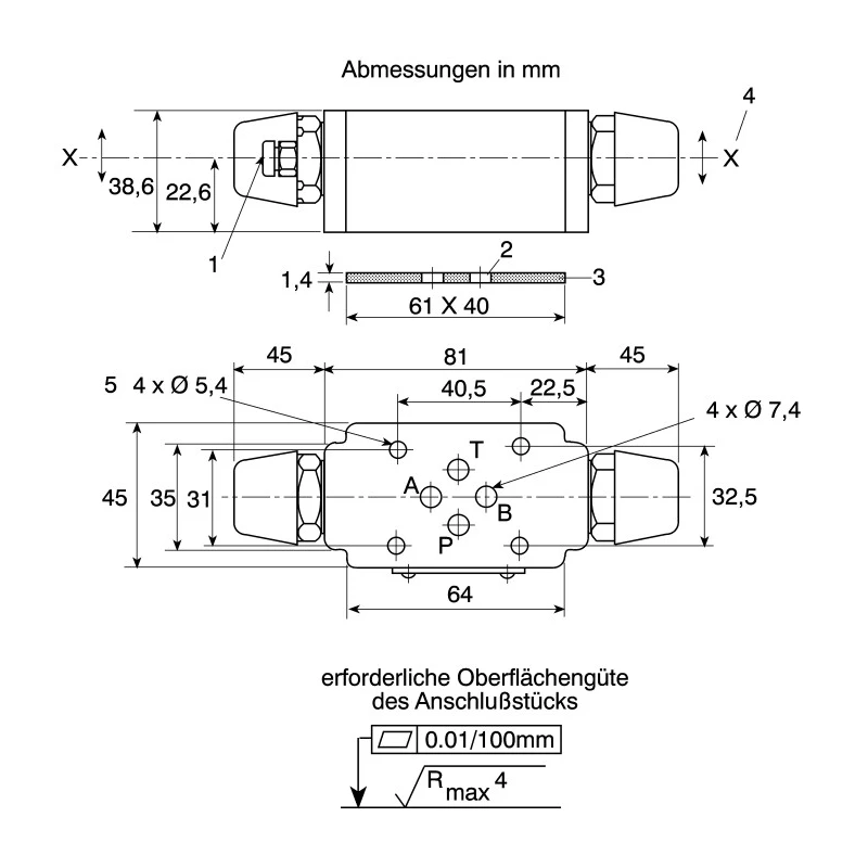 Bosch Rexroth Hydraulic Double Plate Mounting Check Valve, 80L/min, 315 bar, CETOP Mount Pattern, R900481624
