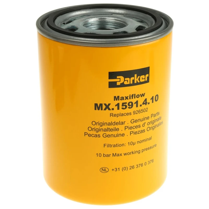 Parker Replacement Hydraulic Filter Element 10 μm 133mm Length 135mm Diameter 160L/min Flow 10 bar Pressure 926502