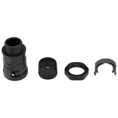 PMA Black Polyamide 6 Conduit Fitting 17 mm Nominal Size PG13.5 Threaded IP68 Rated BVNV-P137