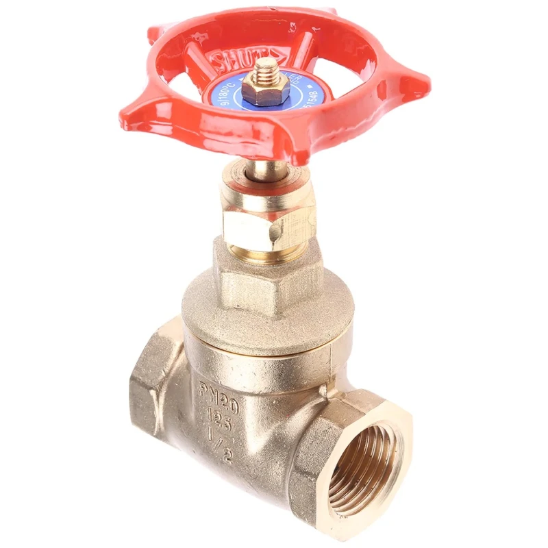 RS PRO Brass Gate Valve 1/2 in Female Inlet and Outlet Ports 20 bar Max Operating Pressure 85mm Handle Height 261-0299