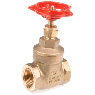 RS PRO Brass Gate Valve 3/4 in Inlet and Outlet Female Ports, Maximum Operating Pressure 20 bar, Handle Height 95mm 261-0306