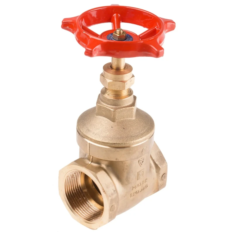 RS PRO Brass Gate Valve 1-1/2 in Inlet, 1 to 1/2 in Female Outlet, Non-Rising Stem, 20 bar Maximum Operating 261-0340