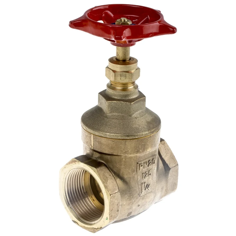 RS PRO Brass Gate Valve 1 to 1/4 in Inlet Port, 1-1/4 in Female Outlet Port, 20 bar Max Operating Pressure 261-0334