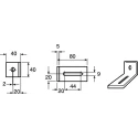 FlexLink M6 Extruded Angle Bracket Connecting Component for Strut Profile 40 to 80 mm² Groove Size 11 mm XCFA 44