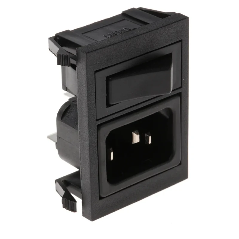 Bulgin C14 Straight Snap-in IEC Connector, 250V, 10A, Fuse Size 5 x 20 mm BZV03/Z0000/01