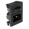 Bulgin C14 Straight Snap-in IEC Connector, 250V, 10A, Fuse Size 5 x 20 mm BZV03/Z0000/01