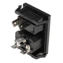 Bulgin C14 Straight Snap-in IEC Connector, 250V, 10A, Fuse Size 5 x 20 mm BZV03/Z0000/01