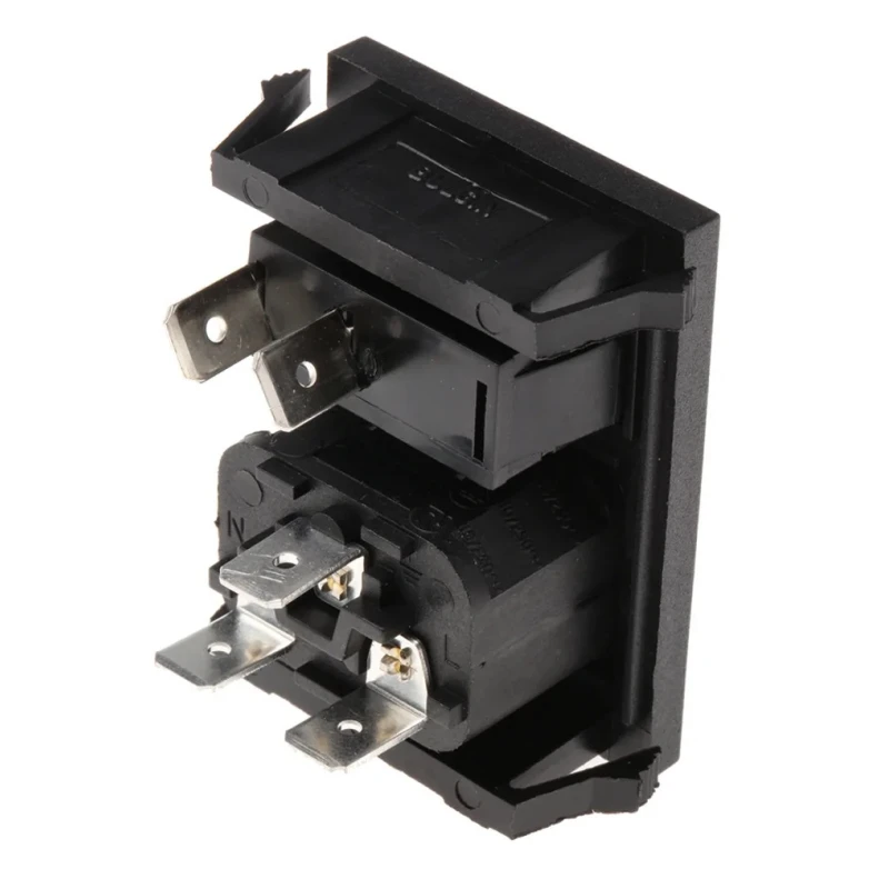 Bulgin C14 Straight Snap-in IEC Connector, 250V, 10A, Fuse Size 5 x 20 mm BZV03/Z0000/01