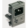 Bulgin C14 Straight Snap-in IEC Connector, 250V Female, Fuse Size 5 x 20 mm, 10A BZV03/Z0000/14