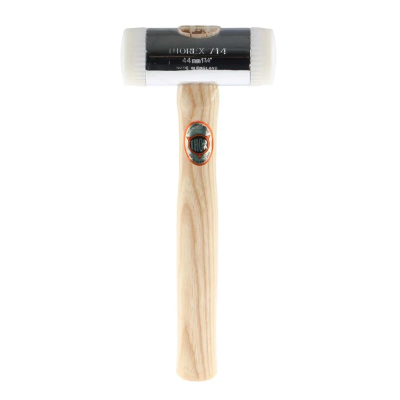 RS PRO Chrome Plated Zinc Head Nylon Face Replaceable Mallet with Wood Handle 44mm Head Diameter 732-555