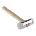 RS PRO Chrome Plated Zinc Head Nylon Face Replaceable Mallet with Wood Handle 44mm Head Diameter 732-555