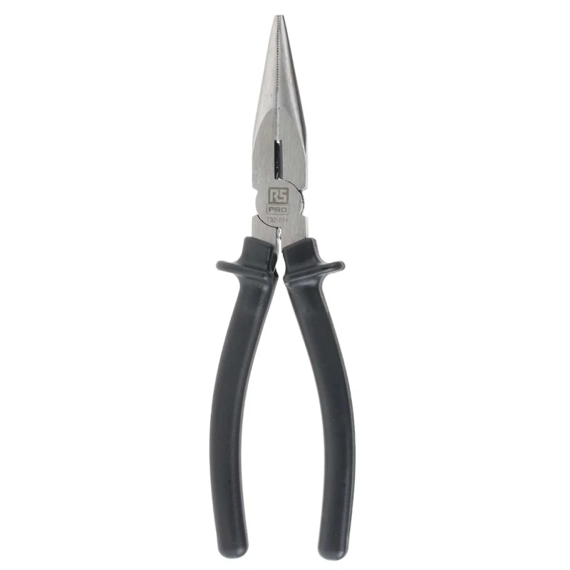 RS PRO 1-Piece Long Nose Plier Serrated Chrome Vanadium Steel 200mm Overall, 53mm Jaw 732-814