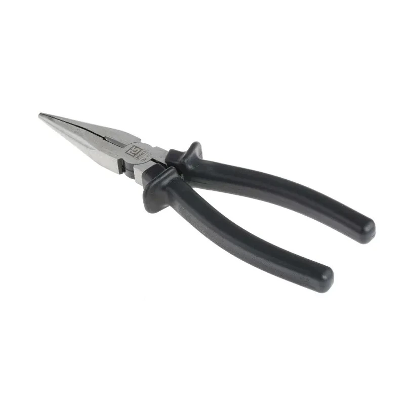 RS PRO 1-Piece Long Nose Plier Serrated Chrome Vanadium Steel 200mm Overall, 53mm Jaw 732-814