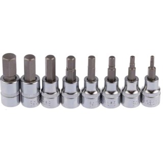 RS PRO 8-Piece 3/8 in Hexagon Socket Set, Chrome Vanadium Steel, Square Drive 262-0319