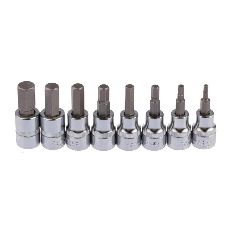 RS PRO 8-Piece 3/8 in Hexagon Socket Set, Chrome Vanadium Steel, Square Drive 262-0319