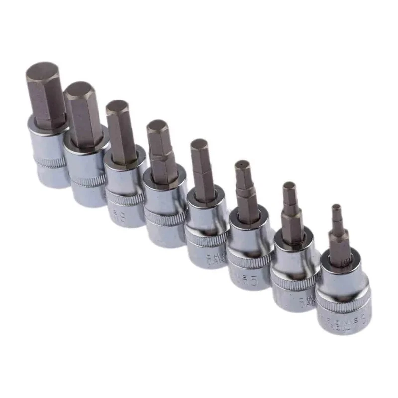 RS PRO 8-Piece 3/8 in Hexagon Socket Set, Chrome Vanadium Steel, Square Drive 262-0319