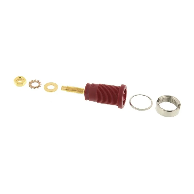 Hirschmann Test & Measurement Red Female Banana Socket 4 mm Connector 1000 V AC/DC 32A Solder Termination 972354101