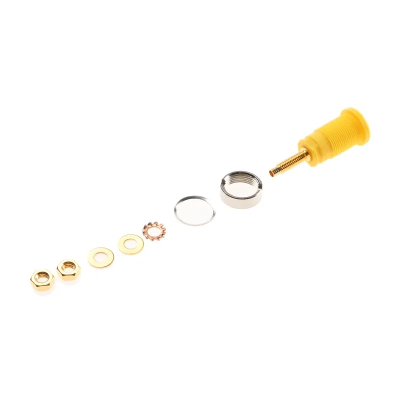 Hirschmann Test & Measurement Yellow Female Banana Socket 4 mm Connector Solder Termination 1000 V ac/dc 32A 972354103