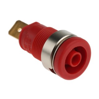 Hirschmann Test & Measurement Red Female Banana Socket 4 mm Connector Tab Termination 1000 V AC/DC 32A Gold 972356101