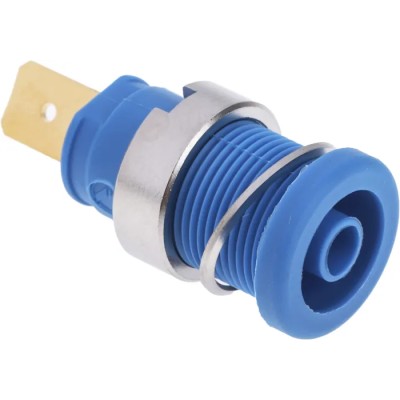 Hirschmann Test & Measurement Blue Female Banana Socket 4 mm Connector Tab Termination 1000 V ac dc 32A Gold 972356102