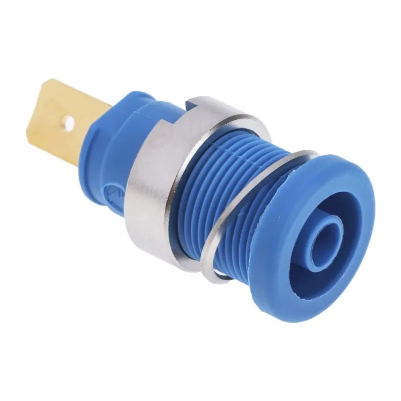 Hirschmann Test & Measurement Blue Female Banana Socket 4 mm Connector Tab Termination 1000 V ac dc 32A Gold 972356102
