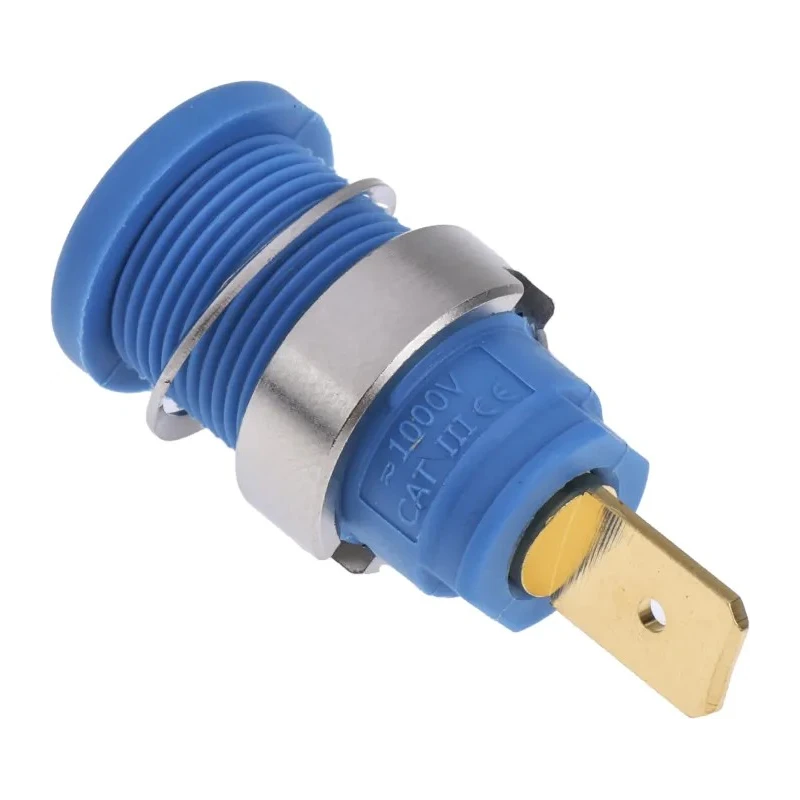 Hirschmann Test & Measurement Blue Female Banana Socket 4 mm Connector Tab Termination 1000 V ac dc 32A Gold 972356102