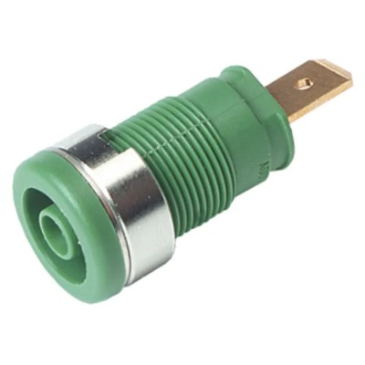 Hirschmann Test & Measurement Green Female Banana Socket 4 mm Connector Tab Termination 1000 V ac 1000 V dc 32A 972356104