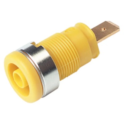 Hirschmann Test & Measurement Yellow Female Banana Socket, 4 mm Connector, Tab Termination, 1000 V AC/DC, 32A 972356103