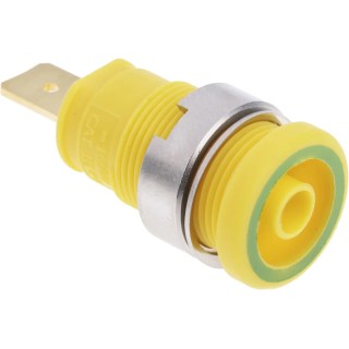 Hirschmann Test & Measurement Yellow Green Female Banana Socket 4 mm Connector Tab Termination 1000 V AC DC 972356188
