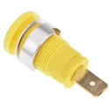 Hirschmann Test & Measurement Yellow Green Female Banana Socket 4 mm Connector Tab Termination 1000 V AC DC 972356188