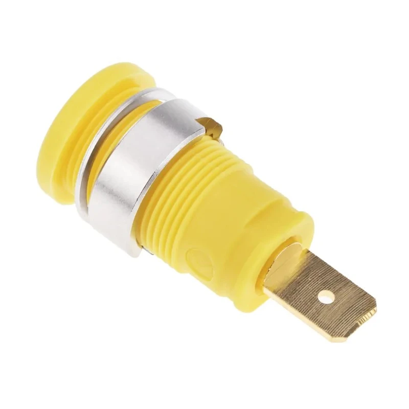 Hirschmann Test & Measurement Yellow Green Female Banana Socket 4 mm Connector Tab Termination 1000 V AC DC 972356188
