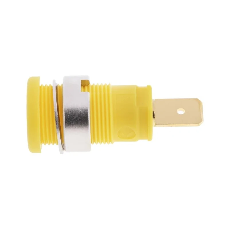 Hirschmann Test & Measurement Yellow Green Female Banana Socket 4 mm Connector Tab Termination 1000 V AC DC 972356188