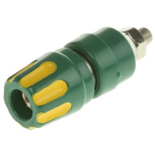 Hirschmann Test & Measurement 27 mm Test Terminal Green Yellow Brass Contacts Nickel Plated 35A 60V dc 930103188