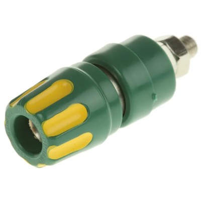 Hirschmann Test & Measurement 27 mm Test Terminal Green Yellow Brass Contacts Nickel Plated 35A 60V dc 930103188
