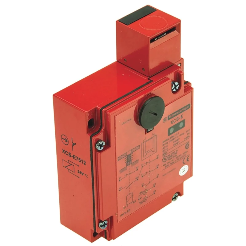 Telemecanique Sensors Solenoid Interlock Switch with Power to Lock Actuator 24V AC/DC Metal Housing IP67 XCSE7512