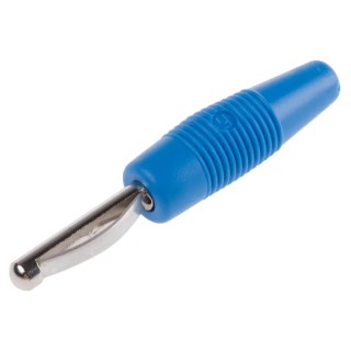 Hirschmann Test & Measurement Blue Male Banana Plug 4 mm Connector 30 V AC, 60 V DC, 30 A Nickel 930047102