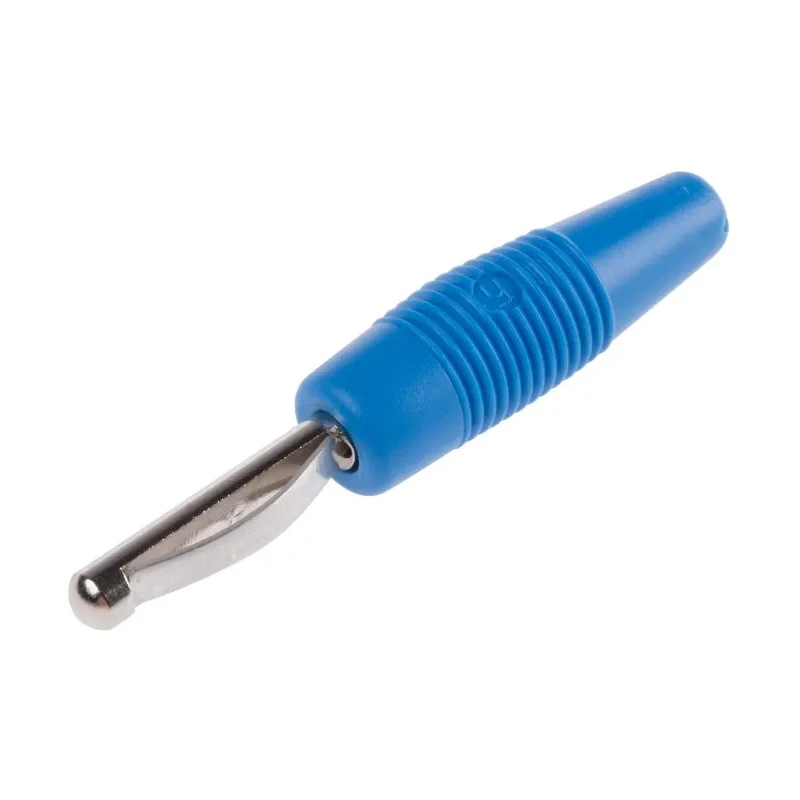 Hirschmann Test & Measurement Blue Male Banana Plug 4 mm Connector 30 V AC, 60 V DC, 30 A Nickel 930047102