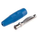 Hirschmann Test & Measurement Blue Male Banana Plug 4 mm Connector 30 V AC, 60 V DC, 30 A Nickel 930047102