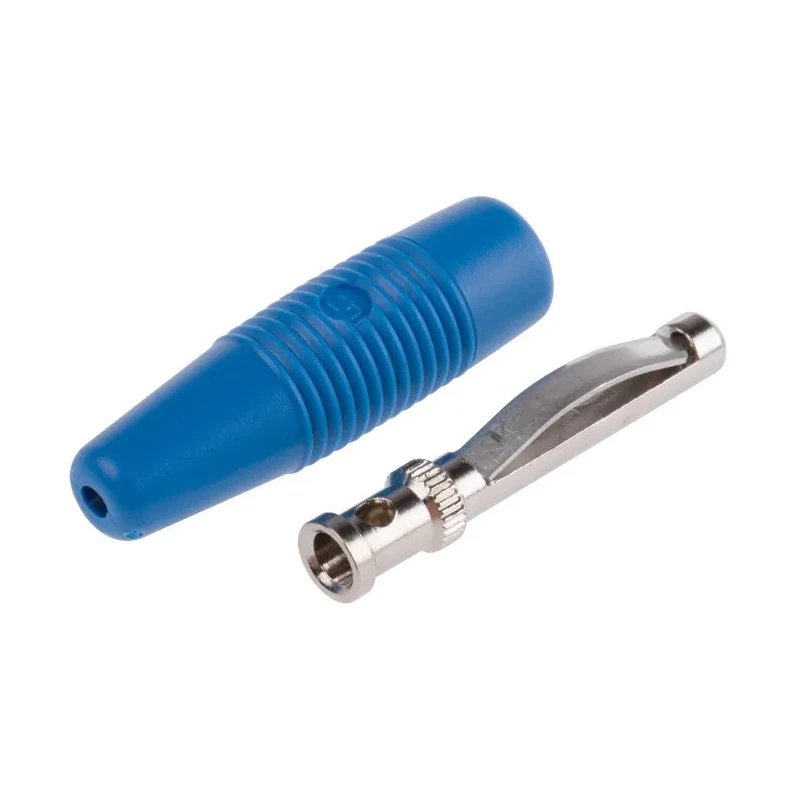 Hirschmann Test & Measurement Blue Male Banana Plug 4 mm Connector 30 V AC, 60 V DC, 30 A Nickel 930047102