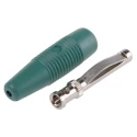 Hirschmann Test & Measurement Green Male Banana Plug 4 mm Connector Solder Termination 30 V ac 60 V dc 30 A Nickel 930047104