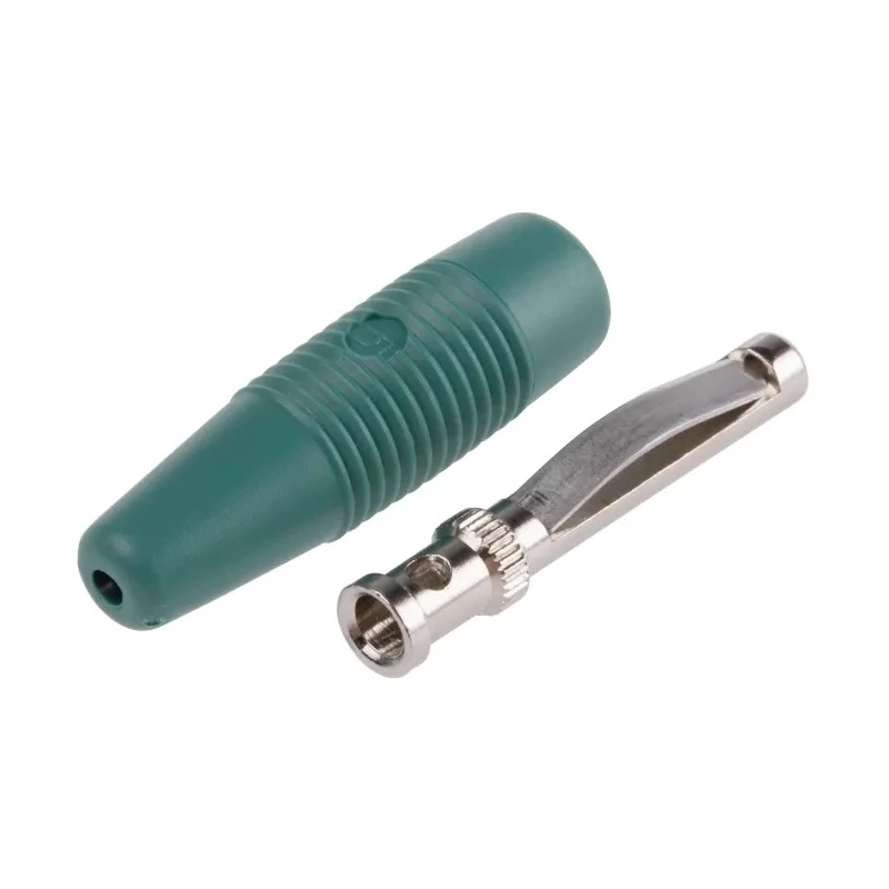 Hirschmann Test & Measurement Green Male Banana Plug 4 mm Connector Solder Termination 30 V ac 60 V dc 30 A Nickel 930047104