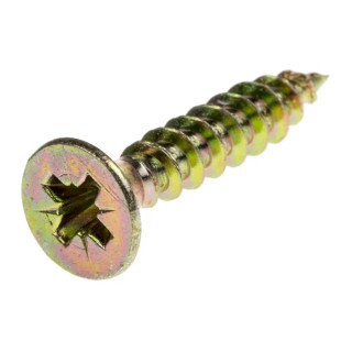 RS PRO Pozidriv Countersunk Steel Wood Screw, Passivated Zinc Plated, 4.5 mm Thread 25 mm Length 263-1892